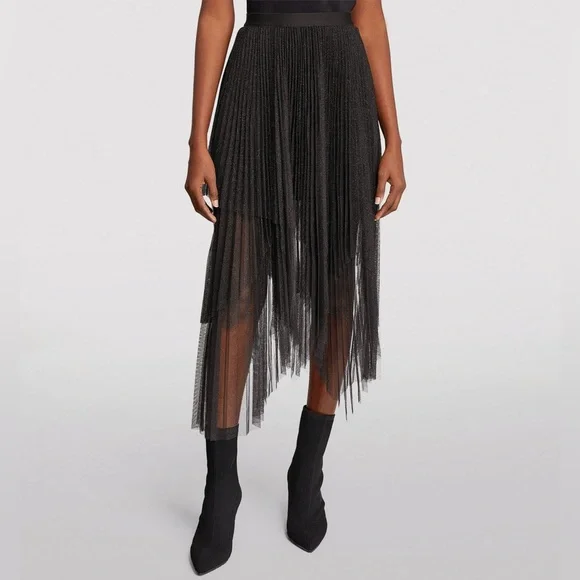 All Saints Veena Metallic Tulle Skirt - Picture 3 of 10